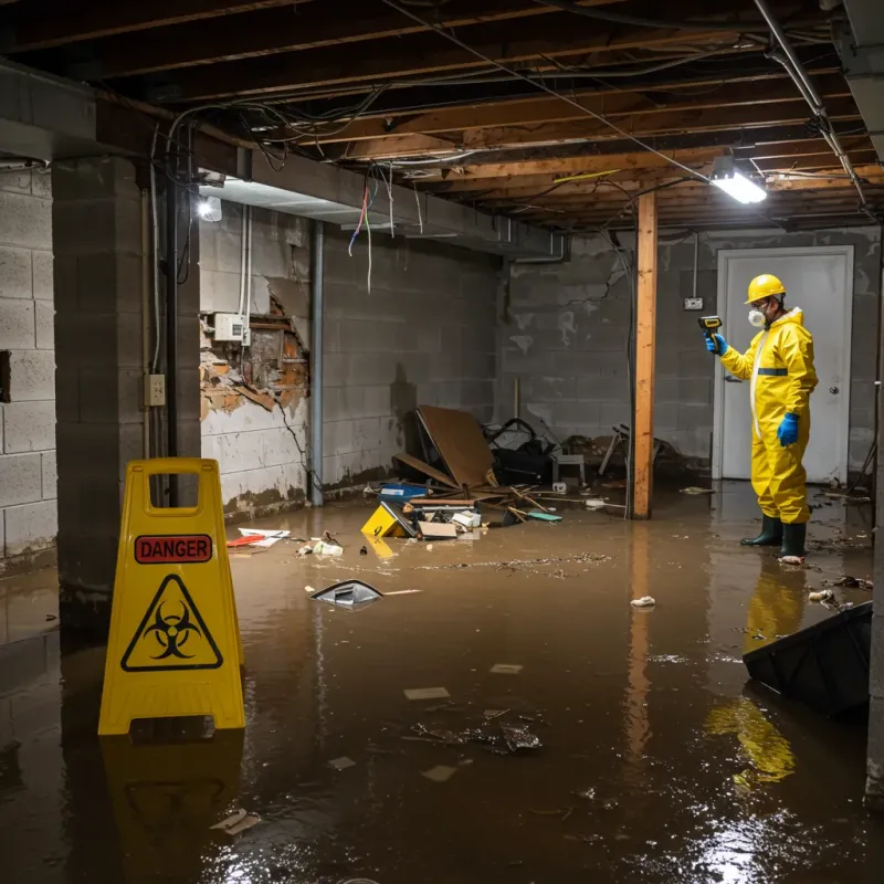 Flooded Basement Electrical Hazard in Burkesville, KY Property