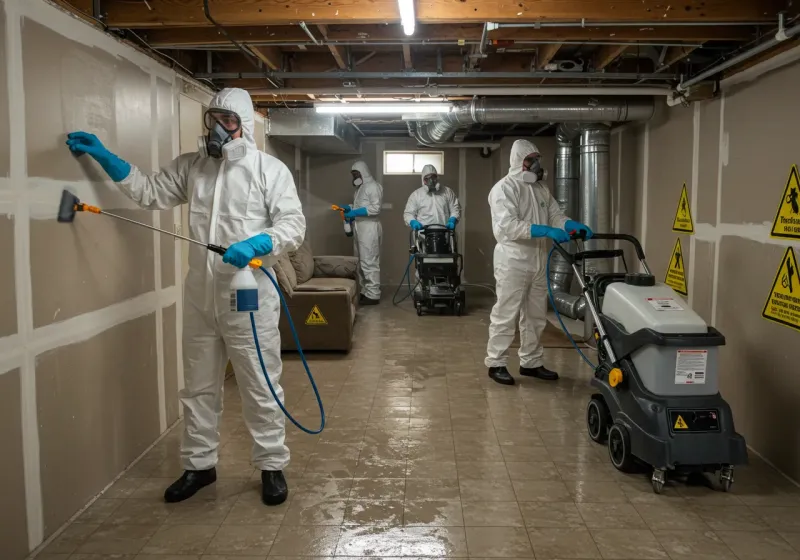 Basement Moisture Removal and Structural Drying process in Burkesville, KY